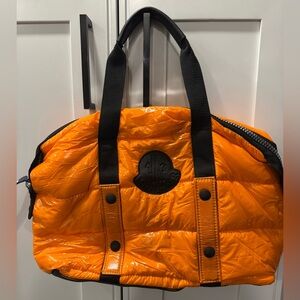 Moncler Vibrant Orange Quilted Travel Bag